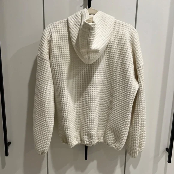 Waffle knit oversized zip hoodie - Picture 3 of 4